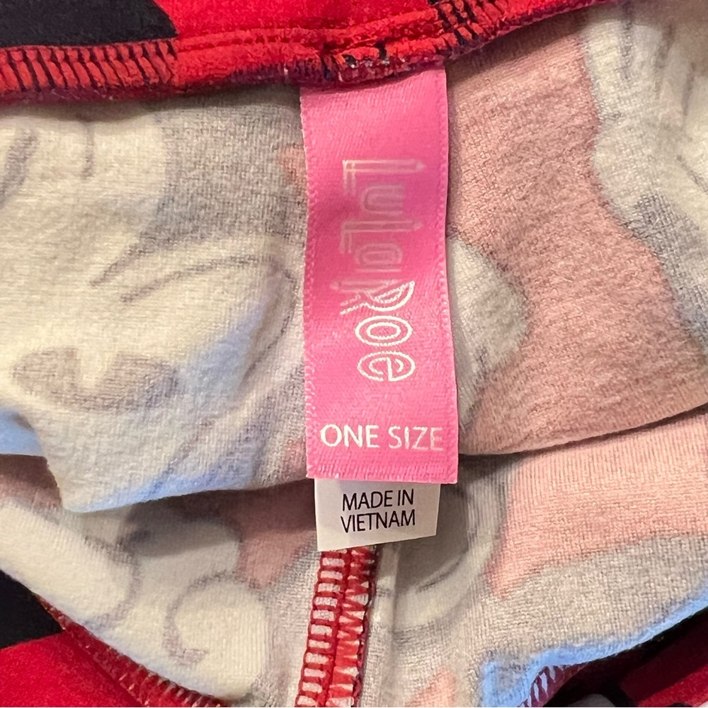 LuLaRoe Disney OS Leggings Bundle Mickey Mouse Pink 2 Pair One Size - Picture 7 of 8